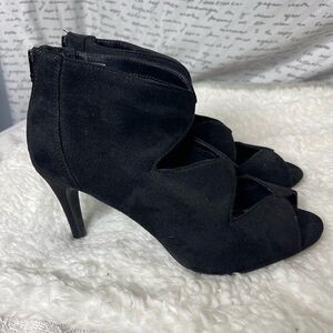 IMB suede black boot shoes with peep hole size‎ 7